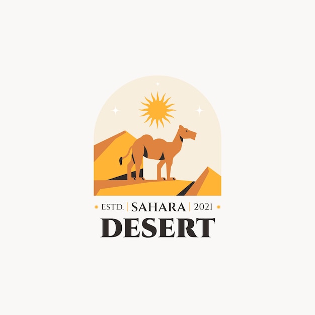 Flat design desert logo template