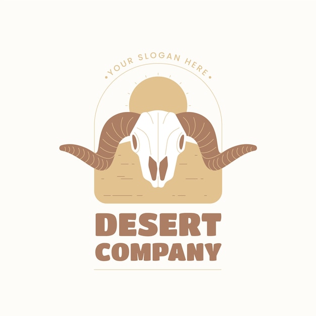 Vettore gratuito logo del deserto dal design piatto