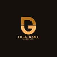 Vettore gratuito logo monogramma dg design piatto