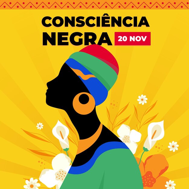 フラットデザインdia da consciencia negra