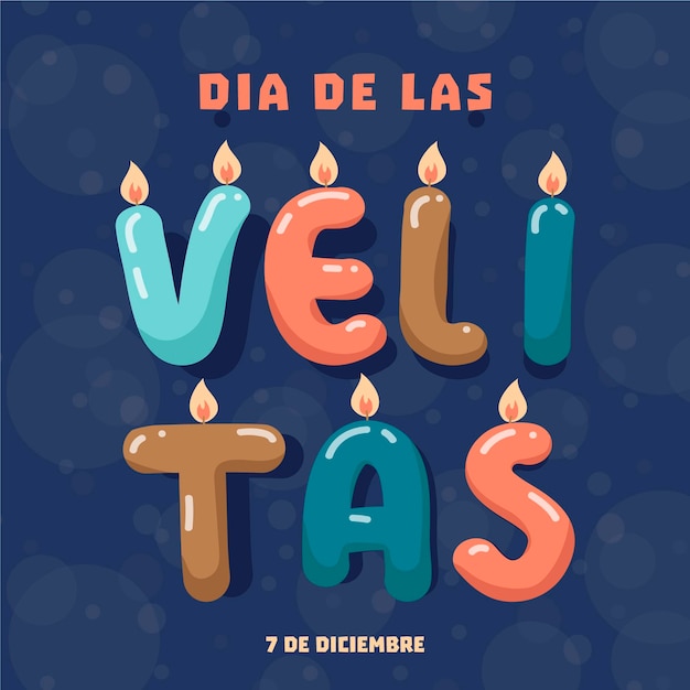 Free vector flat design dia de las velitas