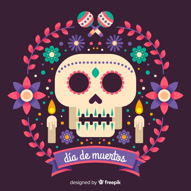 Flat design día de muertos background