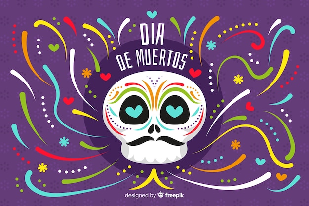 Flat design día de muertos background