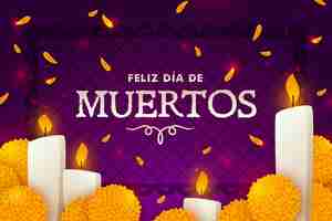 Free vector flat design dia de muertos background