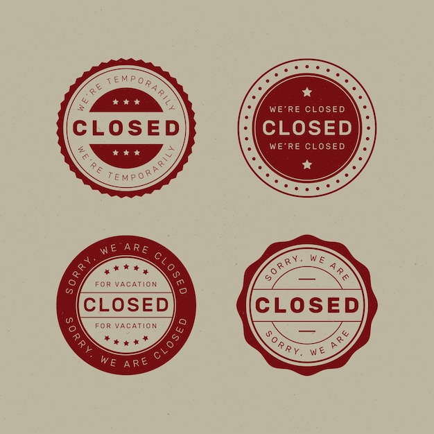 Free vector flat design different closed seal stamps set