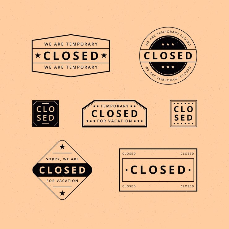 Free Vector flat design different closed seal stamps set