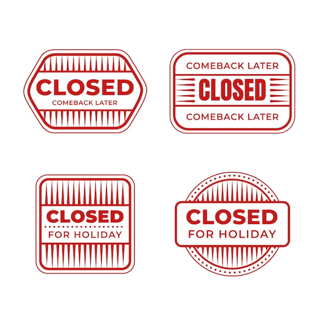 Free vector flat design different closed seal stamps set