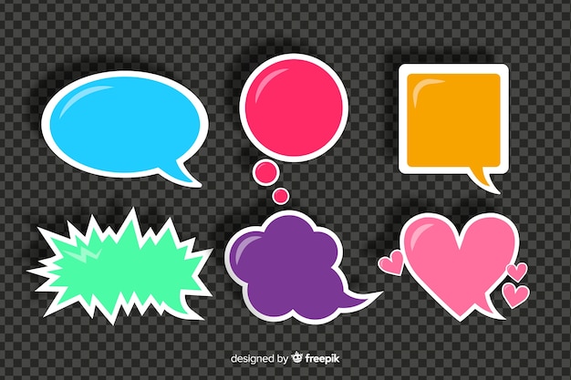 Free vector flat design different colorful speech bubbles