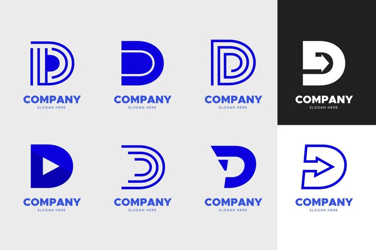 Free Vector flat design different d logos set