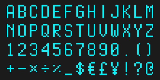フラットなデザインのデジタル表示フォント