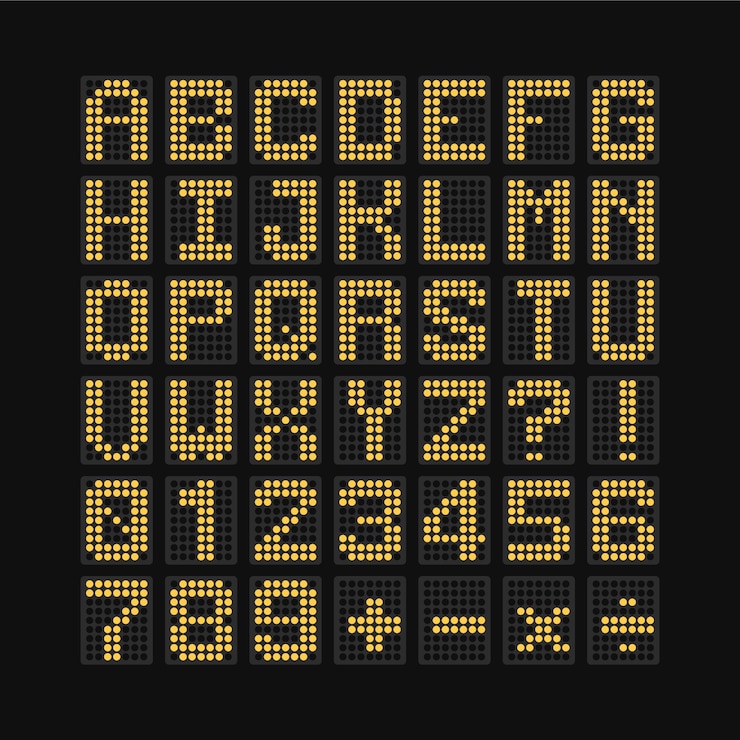 Free Vector flat design digital display font