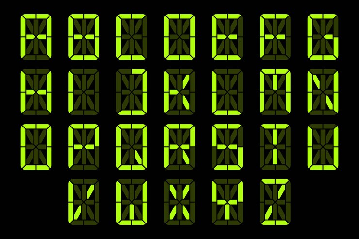 Free Vector flat design digital display font