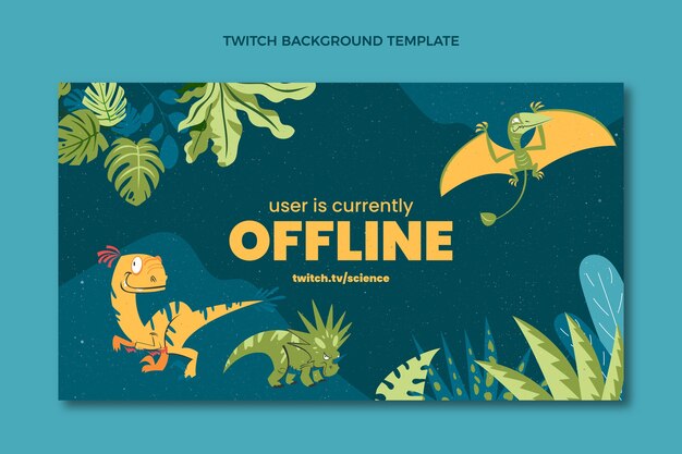 Flat design dinosaurs science twitch background
