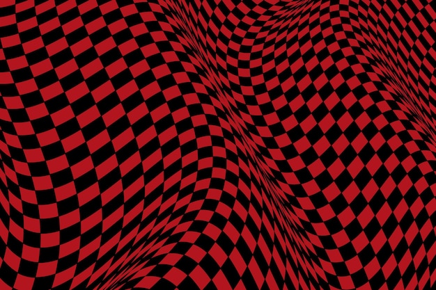 Flat design distorted checkered background