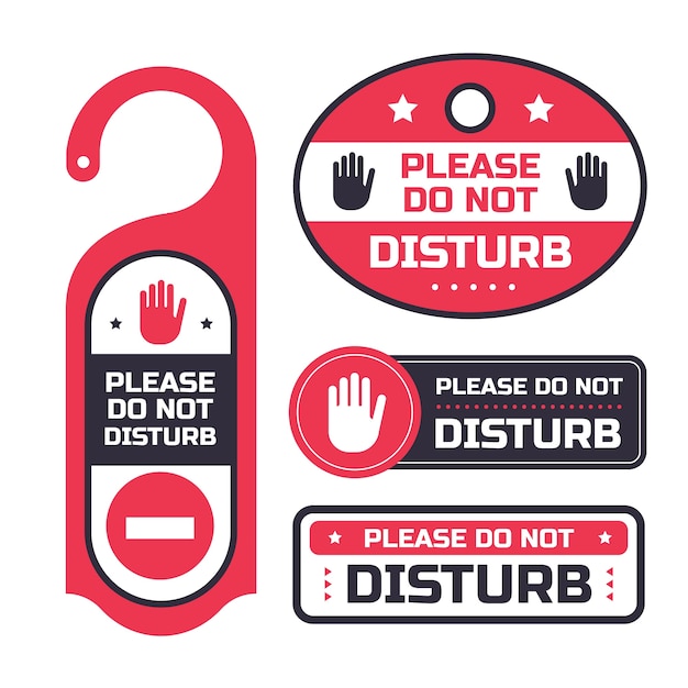 Free vector flat design do not disturb label