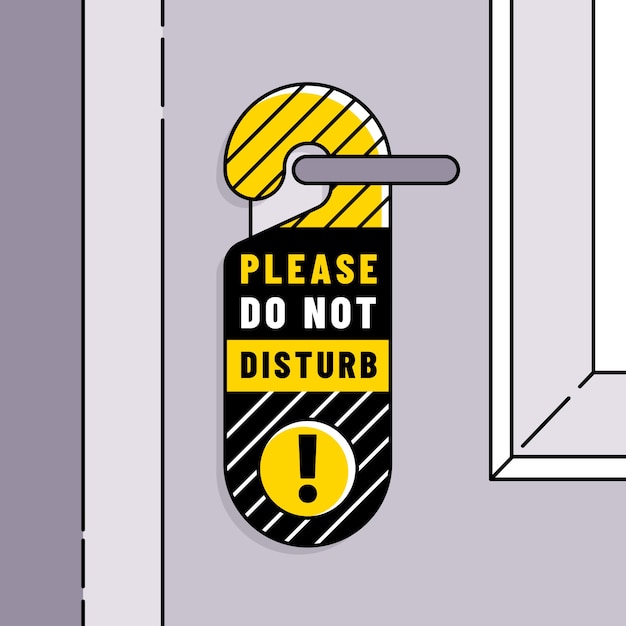 Flat design do not disturb sign illustration