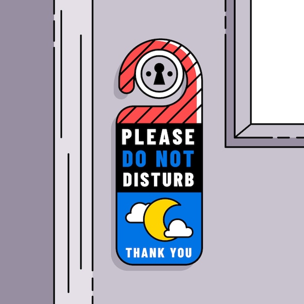 Flat design do not disturb sign illustration