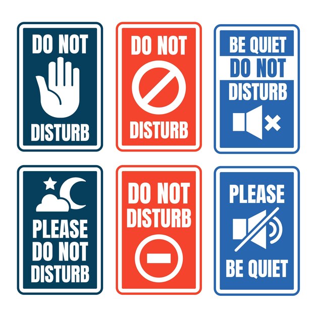 Flat design do not disturb sign illustrations