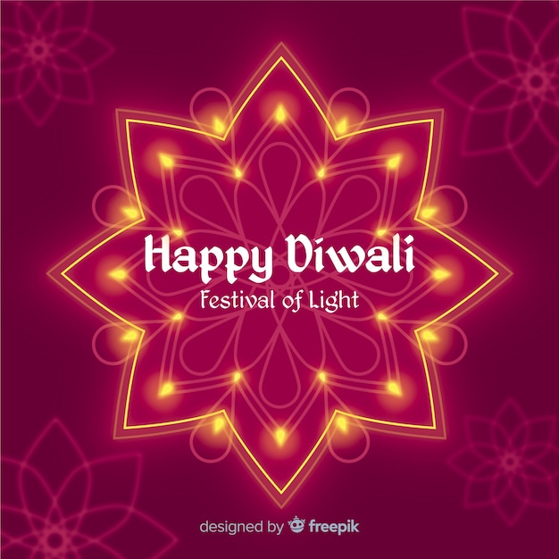 Free vector flat design of diwali background