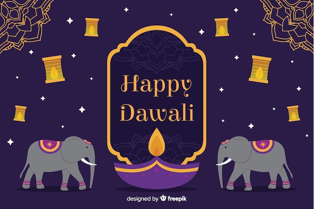 Free vector flat design of diwali background