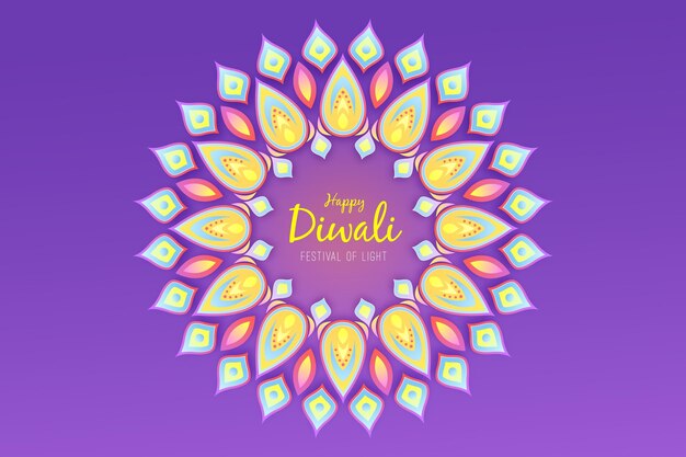 Flat design diwali concept