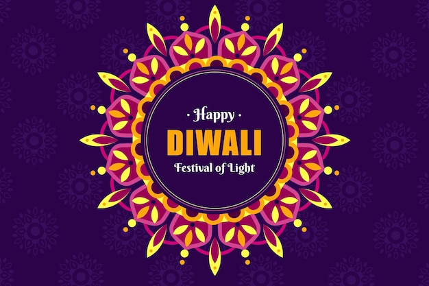 Free vector flat design diwali concept