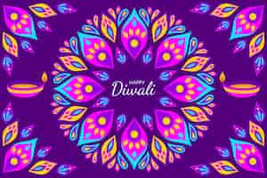 Vettore gratuito concetto di diwali design piatto