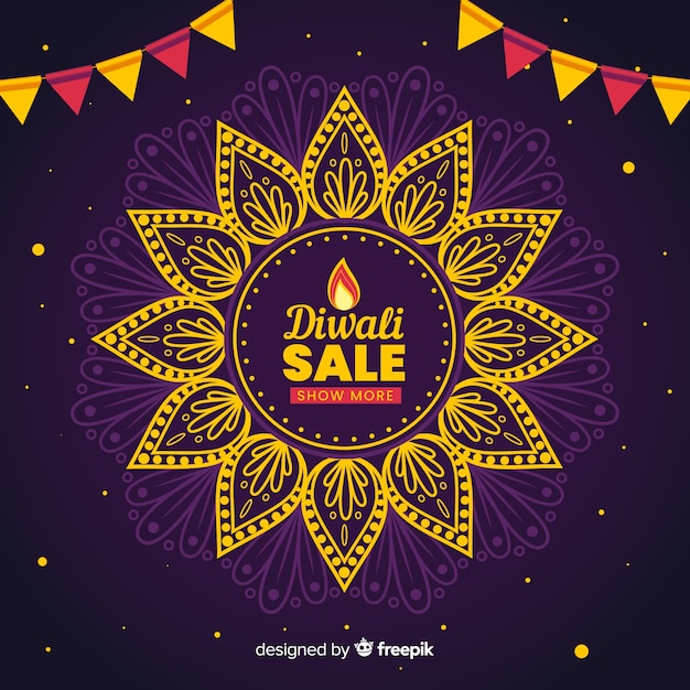 Free vector flat design of diwali sale