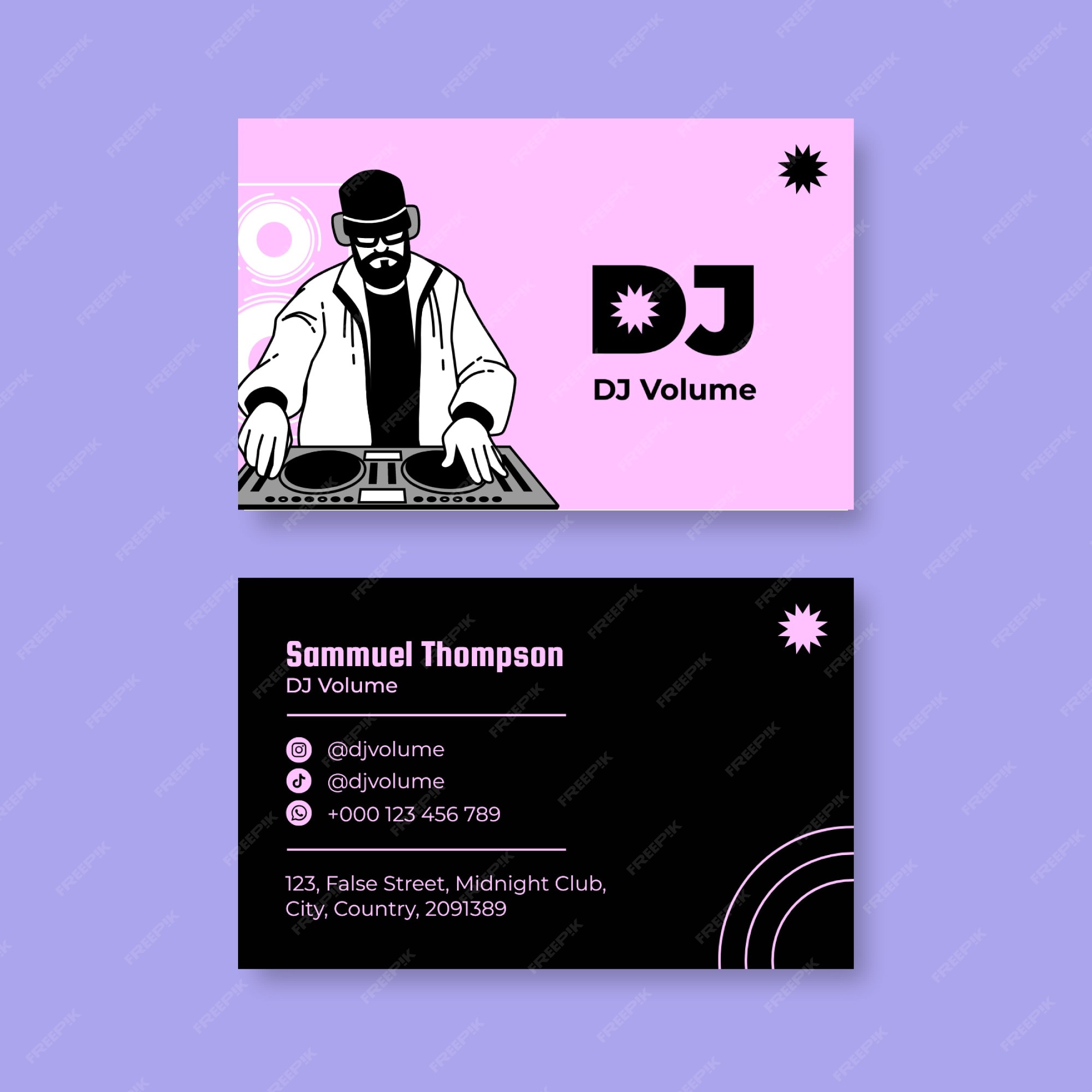 Details 200 dj sound visiting card background