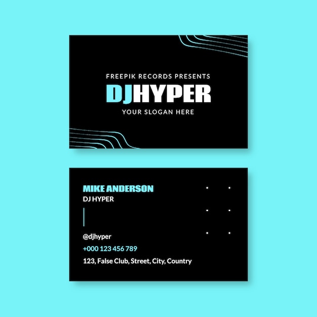 Flat design dj logo template