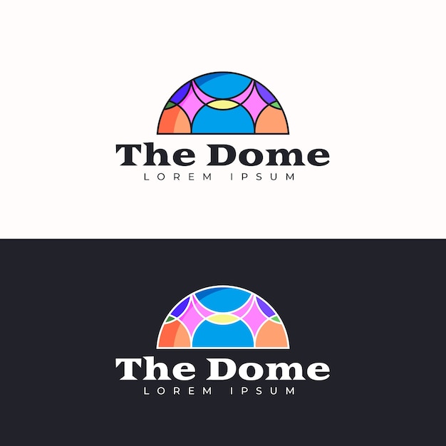 Flat design dome logo template