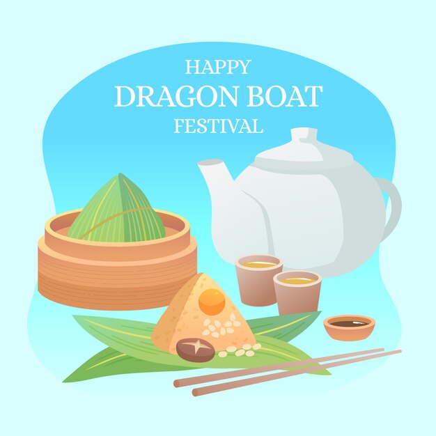 평면 디자인 용 보트의 zongzi 컬렉션