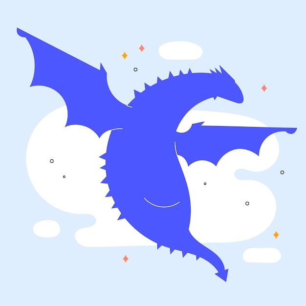 Free vector flat design dragon silhouette illustration