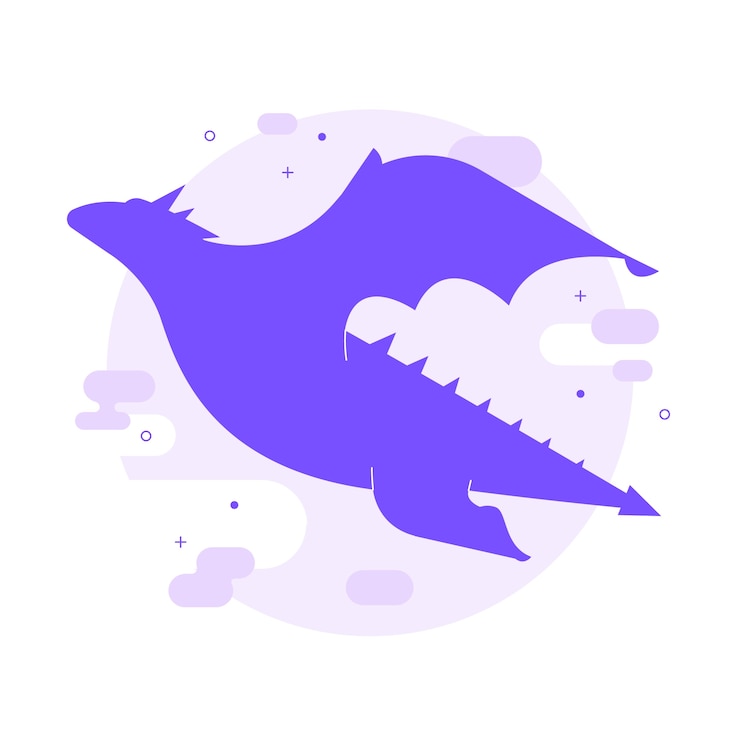 Free Vector flat design dragon silhouette illustration