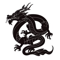 Flat design dragon silhouette