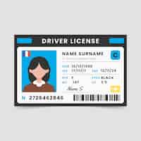 Free vector flat design driving license template