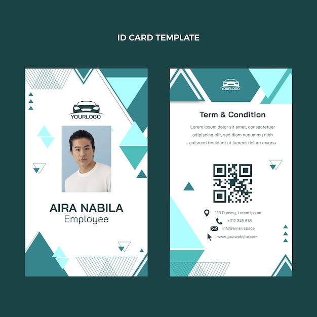 Free vector flat design driving school id card