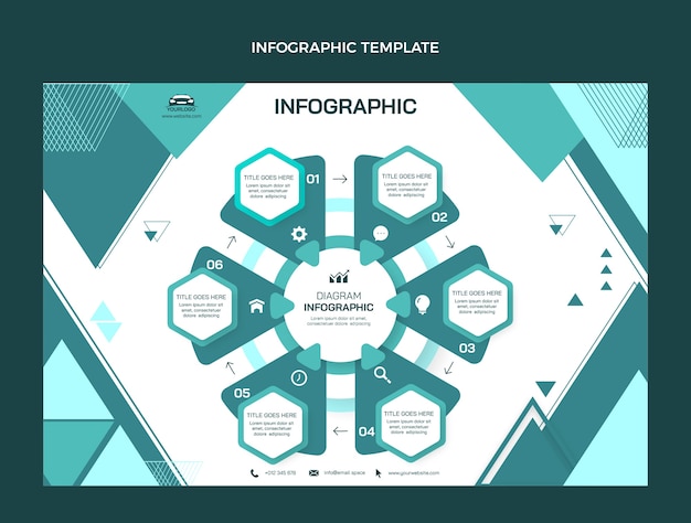 무료 벡터 평면 디자인 운전 학교 infographic 템플릿