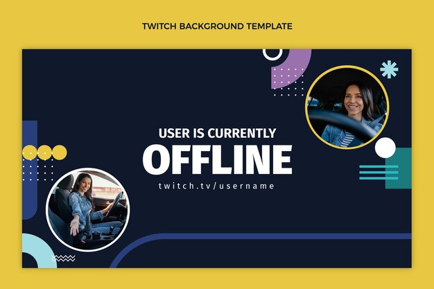 Flat design driving school offline twitch background