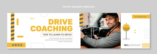 Flat design driving school template