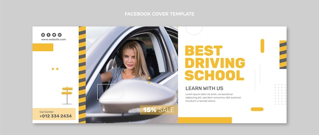 Free vector flat design driving school template