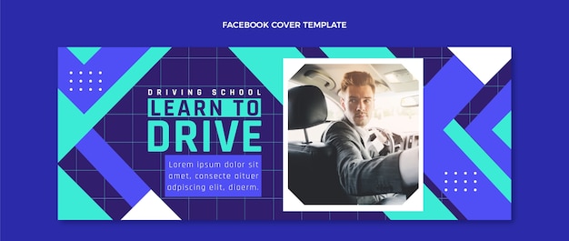 Free vector flat design driving school template