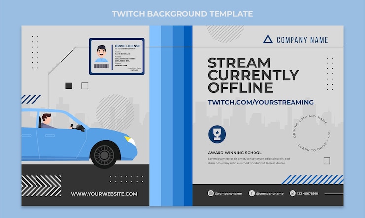 Free Vector flat design driving school template