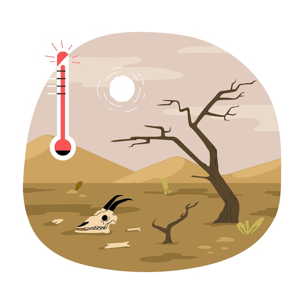 Flat design drought illustration