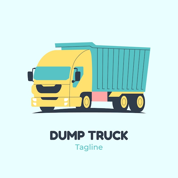 flat design dump truck logo