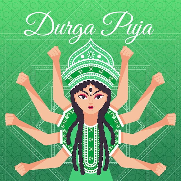 평면 디자인 durga puja 개념