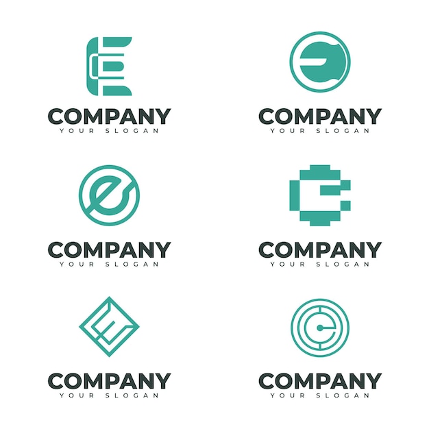 Free vector flat design e logo collection