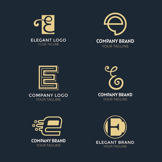 Free vector flat design e logo collection