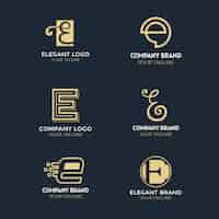 Free vector flat design e logo collection