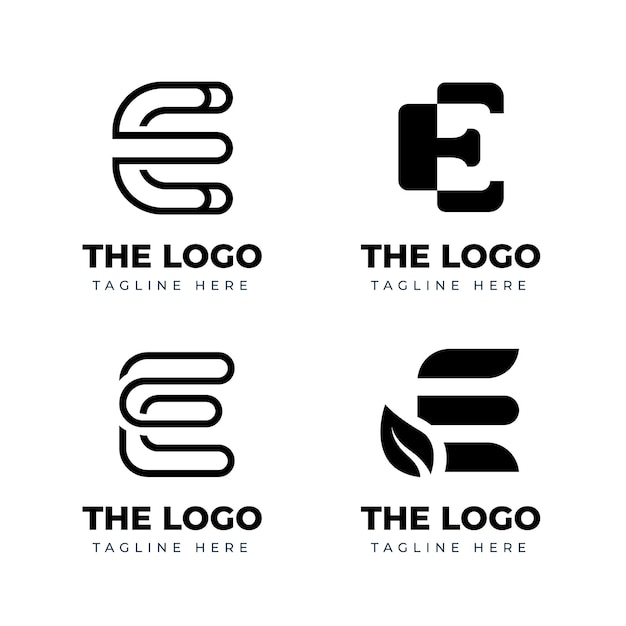 Flat design e logo set